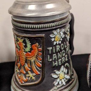 VTG Original King Lidded Beer Stein No 670 TIROL